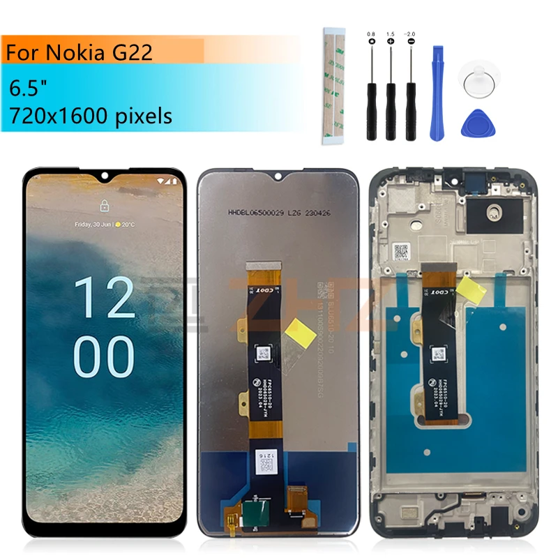 Per Nokia G22 Display LCD Touch Screen Digitizer Assembly Display con parti di ricambio del telaio 6.5\