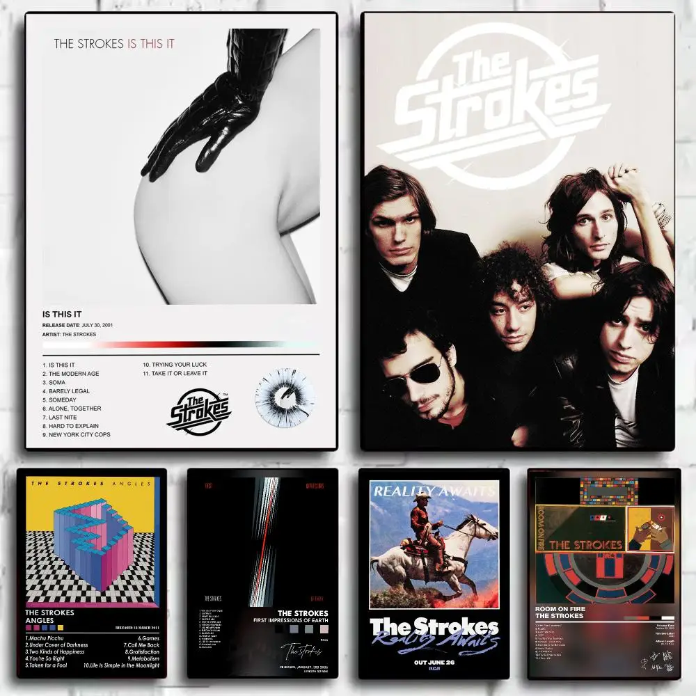 Rock Band Album The S-Strokes Poster Decorative Wall Art Sticker Mural Print for Bedroom Living Room Hallway Home Decor Gift