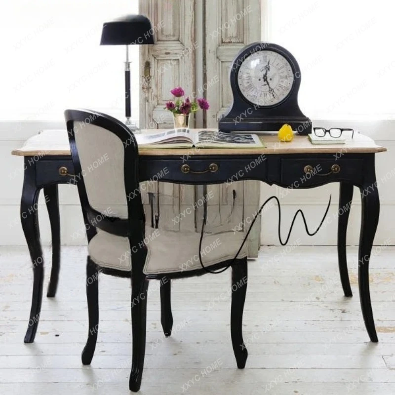 

LX solid wood antique furniture, country style, writing table