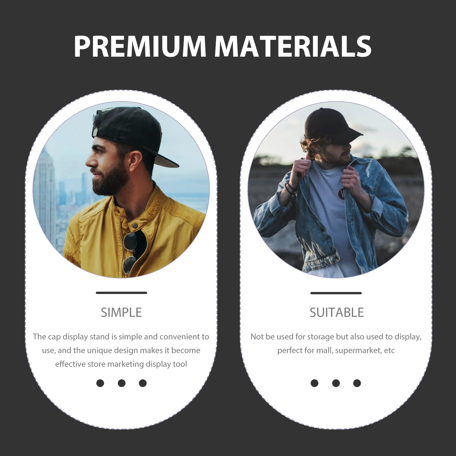 

5Pcs Cap Display Stand Travel Hat Holder Support Base for Maintaining Brim Shape Ideal Display Rack for Hats Caps