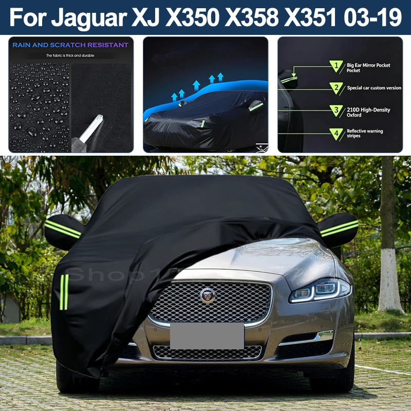Auto Exterior Sun-Snow Protective Car Cover For Jaguar XJ X350 X358 X351 2003-2019 Waterproof Dustproof Anti-UV Outdoor Cover