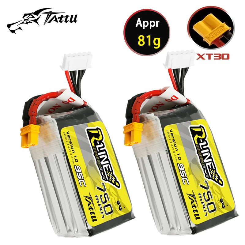 TATTU-R-LINE 1.0 14.8V แบตเตอรี่ Lipo 750mAh 95C สําหรับเฮลิคอปเตอร์ RC Quadcopter FPV Racing Drone อะไหล่ 4S แบตเตอรี่