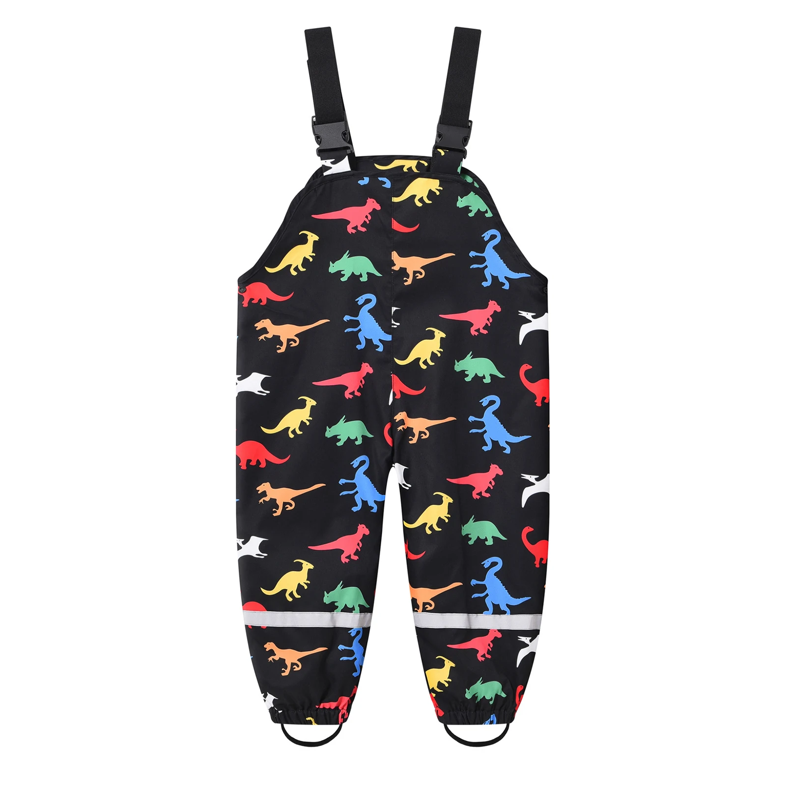 Toddler Kids Boys Girls Rain Pants Dungarees Adjustable Printed Mud Windproof Waterproof Suspender Trousers Children’s Overalls