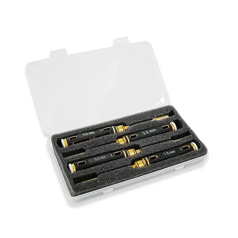 RS RC 4 stks/set Titanium Plating 1.5/2/2.5/3mm Hexagon Schroevendraaier Schroevendraaier Tool Kit voor Rc Model Auto Boot Vliegtuig