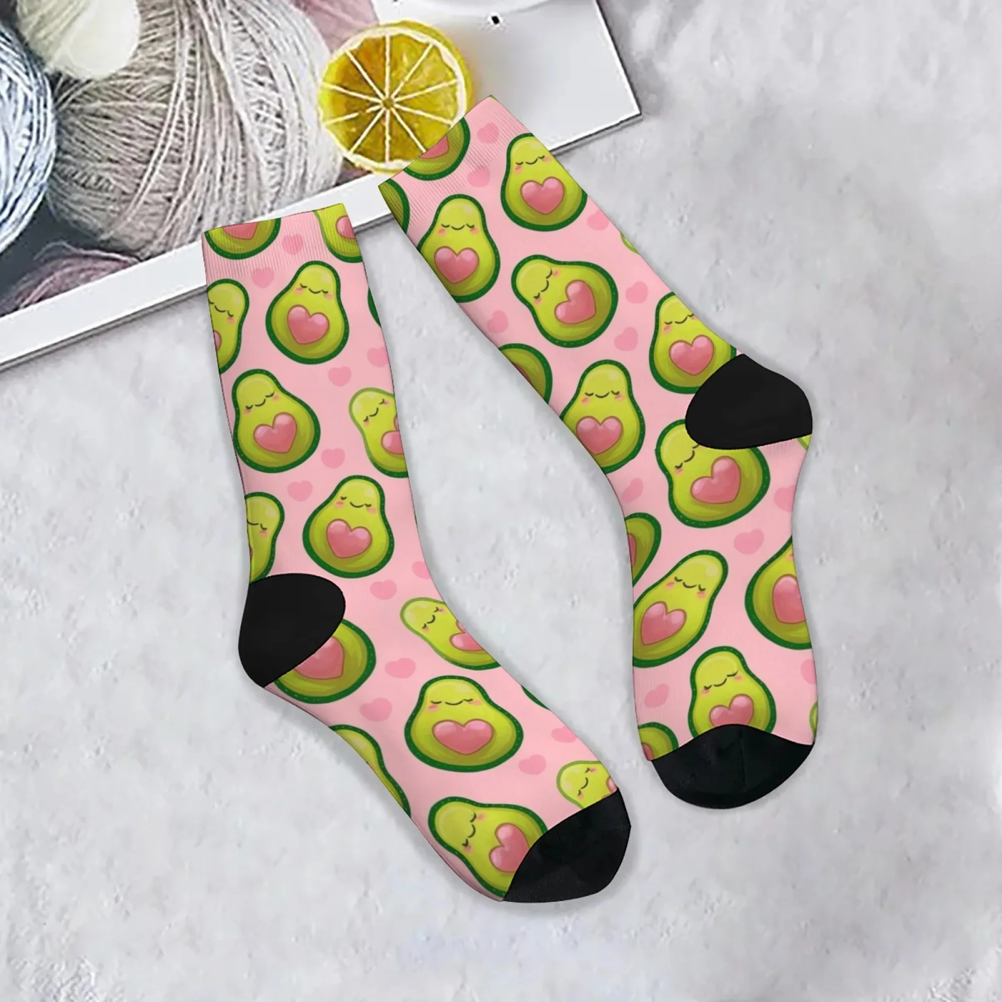 

Novelty avocado comic style men's socks Harajuku retro fashion accessories compression socks funny hip-hop socks party gifts