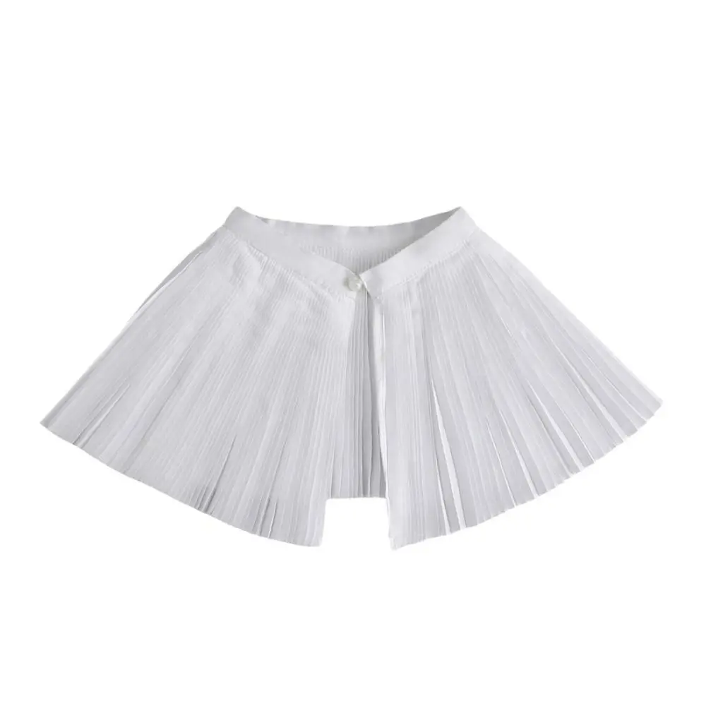 

Многофункциональный съемный воротник-накладка из кружева в форме веера, черно-белый, для весны/осени/зимы