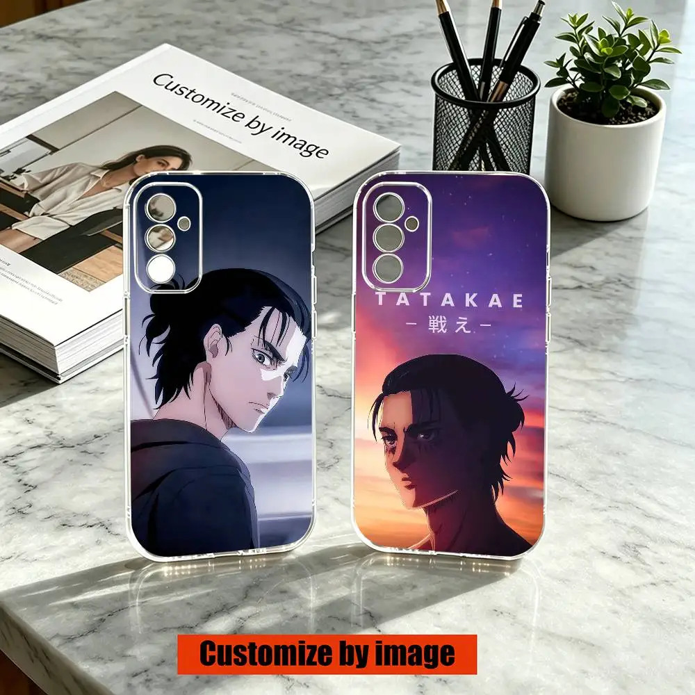 

Attack On T-Titan Eren Yeager Anime Phone Case Transparent Silicone Soft For SamsungA10,12,20,21S,30,31,40,50,51,52,70,71