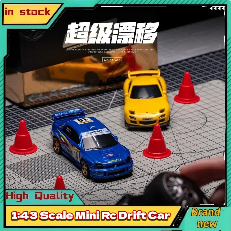 New High Quality 1:43 Scale Mini Rc Drift Car Full Proportional Remote Control Subaru Wrc Wrx Sti Mazda Rx7 Desktop Boys