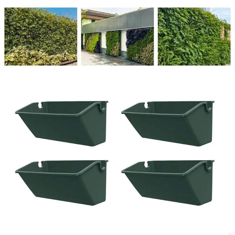 Kunststoff Wand Pflanzer Für Indoor Outdoor-Anlage Langlebige Lagerung Rack Platzsparende Dekorative Garten B03E – Detail 7