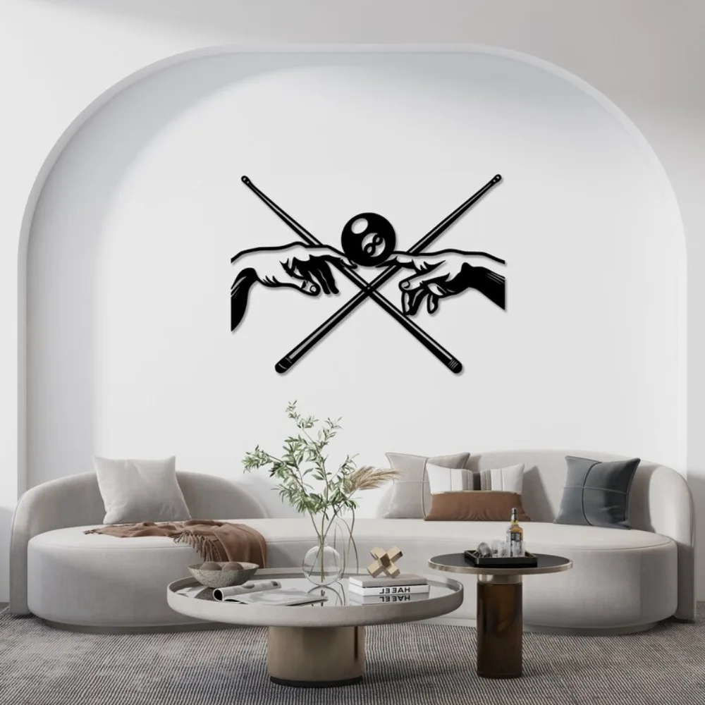 Billiards Iron Metal Wall Art, Game Room Wall Decor for Bar Man Cave, Sports Lover Gift