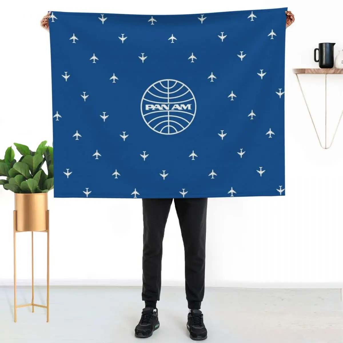 

Pan Am | Pan American Airways | Classic Pattern Design Throw Blanket Modern Design Soft Blanket for Home Decor