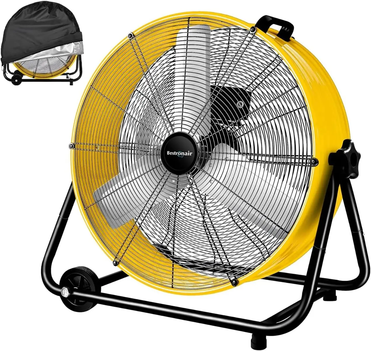 

24 Inch High Velocity Heavy Duty Industrial Fan with 3-Speed Adjustment Up to 8100 CFM, Large Fan Floor For Factory Storehouse W