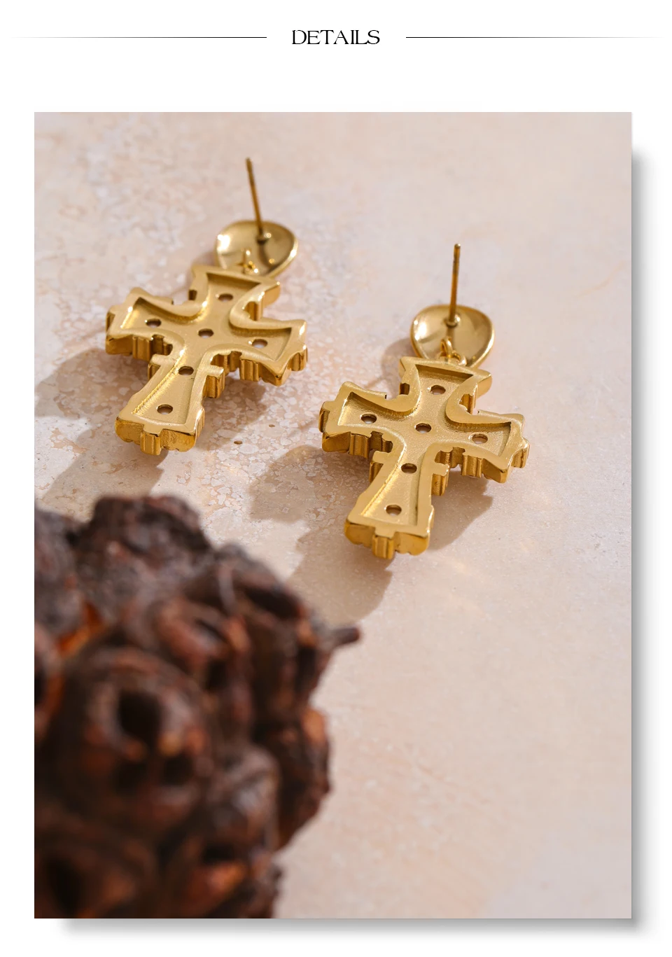 Yhpup Vintage Imitation Perlen Zirkonia Kreuz Tropfen Ohrringe 18 Karat Gold Farbe Edelstahl Beliebte Schmuck 2025 – Detail 13