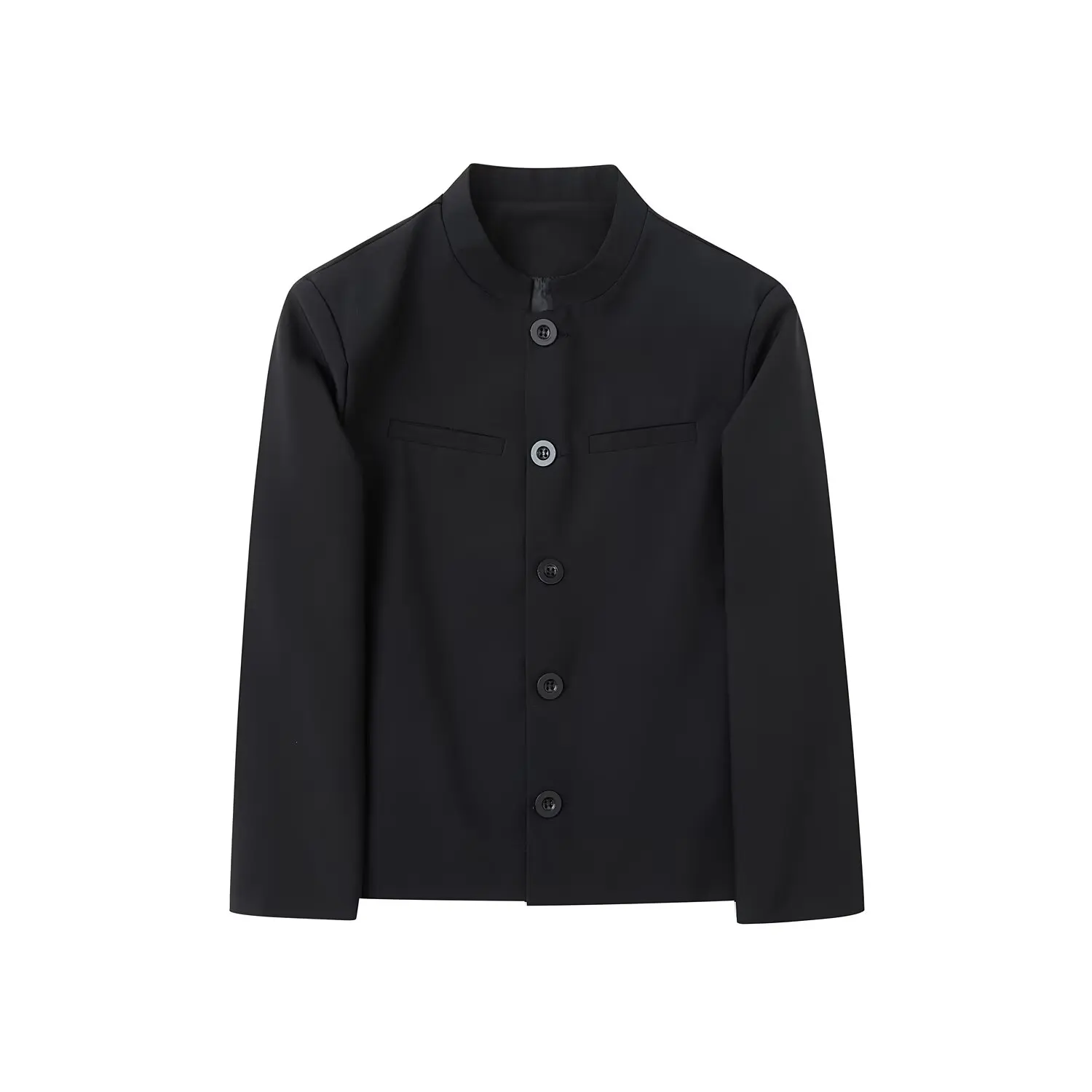 سترة قصيرة الأكتاف ذات ياقة واقفة على الطراز الكوري، بدلة صغيرة بسيطة وأنيقة للرجال والنساء #4