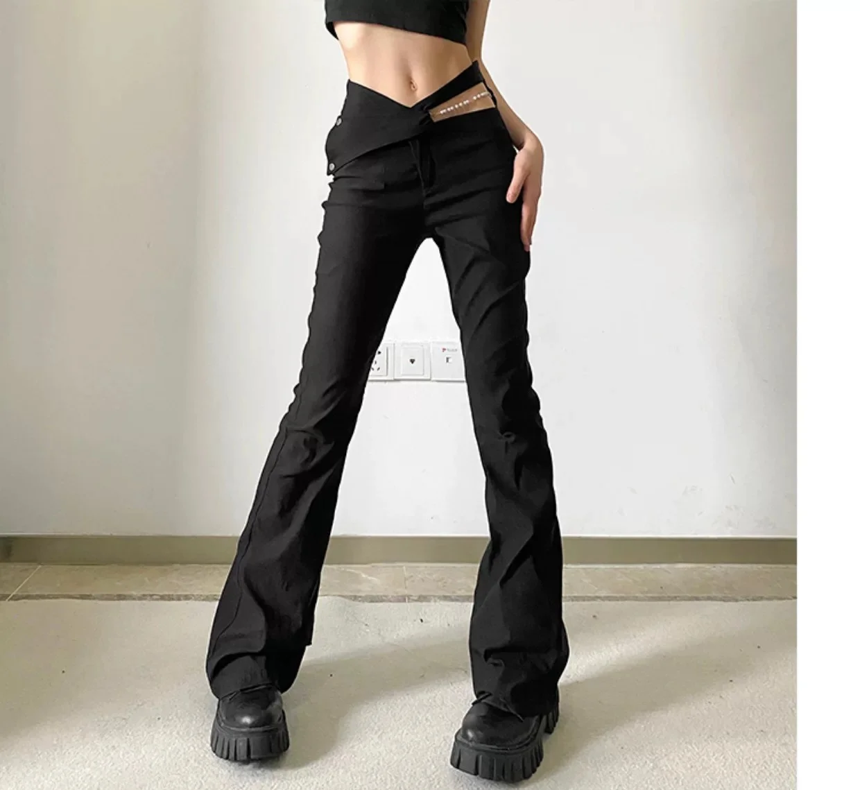 

Pants Gym Woman Pantalona Hosen Wide Loose Long Big Plus Europe Classical Adult Vintage Lady Straight Beige Pure Simple Cleanfit