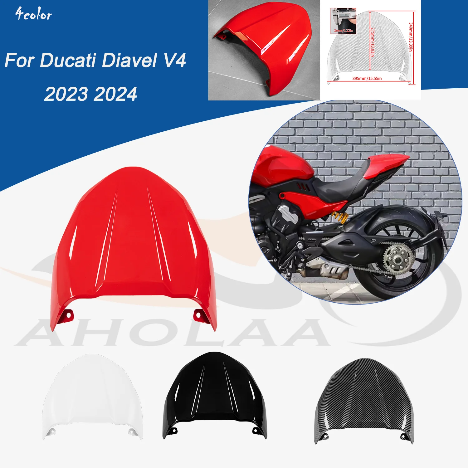 

Rear Pillion Seat Cover for Ducati Diavel V4 2023 2024 Fairing Cowl Styler Spoiler Motorbike Tail Motorcycle Accessories Modifie