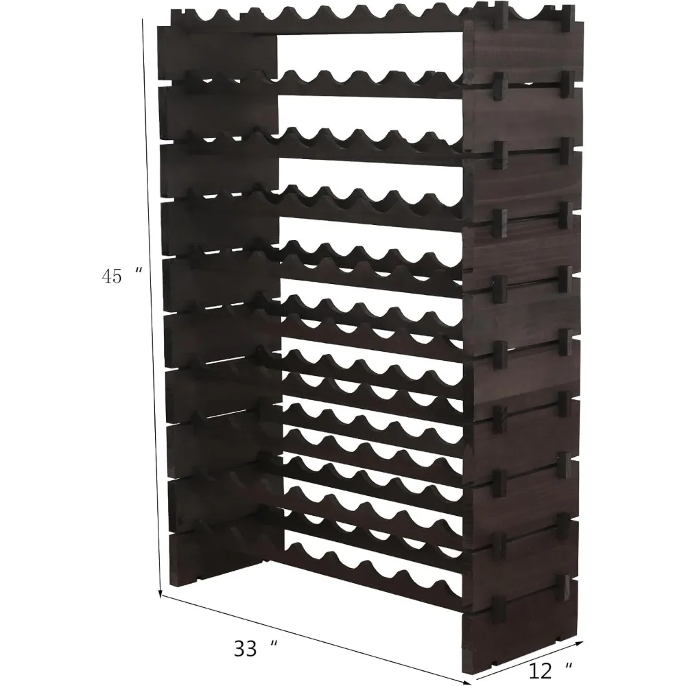 Szafka na wino Drewniana wolnostojąca do przechowywania podłogowego z możliwością układania w stosy Uchwyt na butelkę wina (80 butelek)