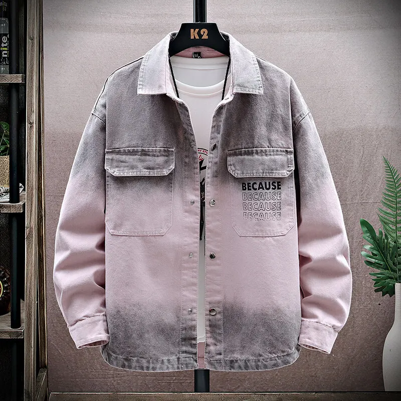 

2023 весна и осень, новая высококачественная мужская модная повседневная рубашка с ковбойским воротником, модная свободная куртка, пальто
