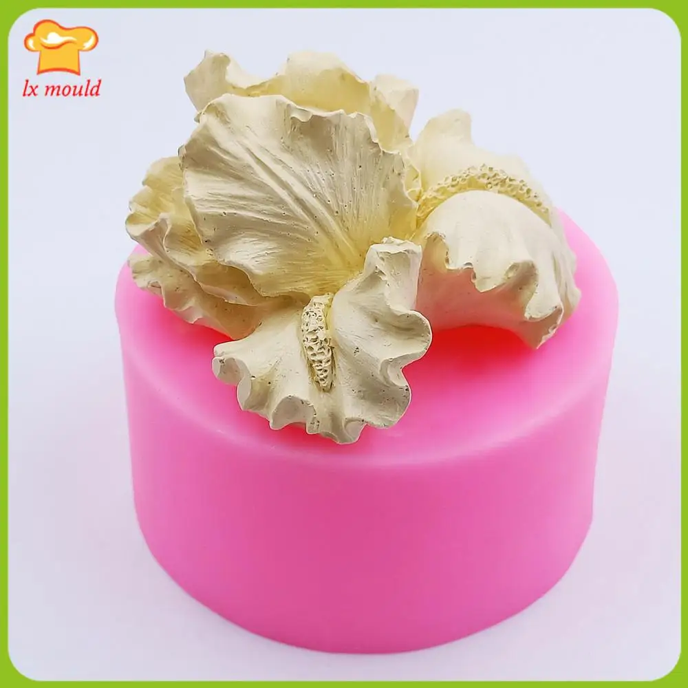 3D Iris Flower Silicone Candle Mould Chocolate Icing Baking Fondant Cake Decorating Mold Soap