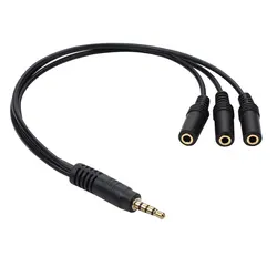 3.5mm 1/8 TRRS Stereo Headphone Splitter Cable 3/4/5/6 Ports TRS AUX Jack Adapter 30cm Audio Extension Cord for PC MP3 Speakers