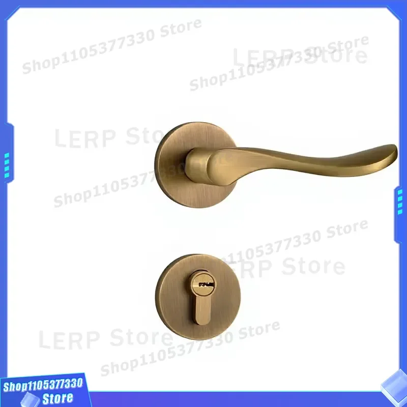 Modern Matte Brass Bedroom Door Lock Forged Split Design Rust Resistant Durable Indoor Handle Suitable For Hotel Mall Use