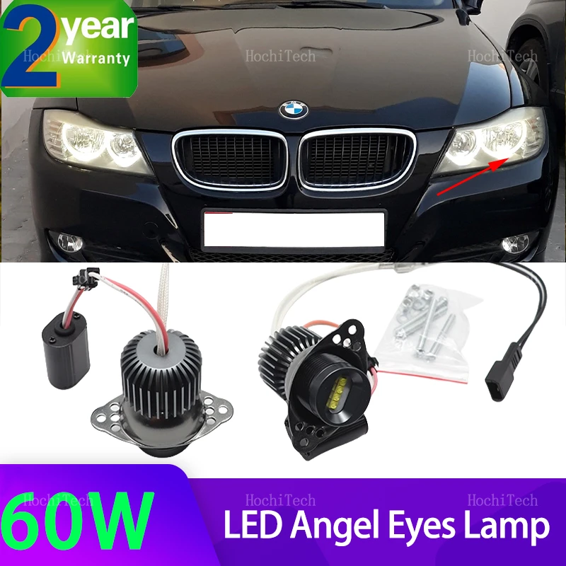 For BMW 3 Series E90 E91 LCI Facelift halogen Headlight 2009 2010 2011 60W High Brightness LED Angel Eyes Light Marker Day Light