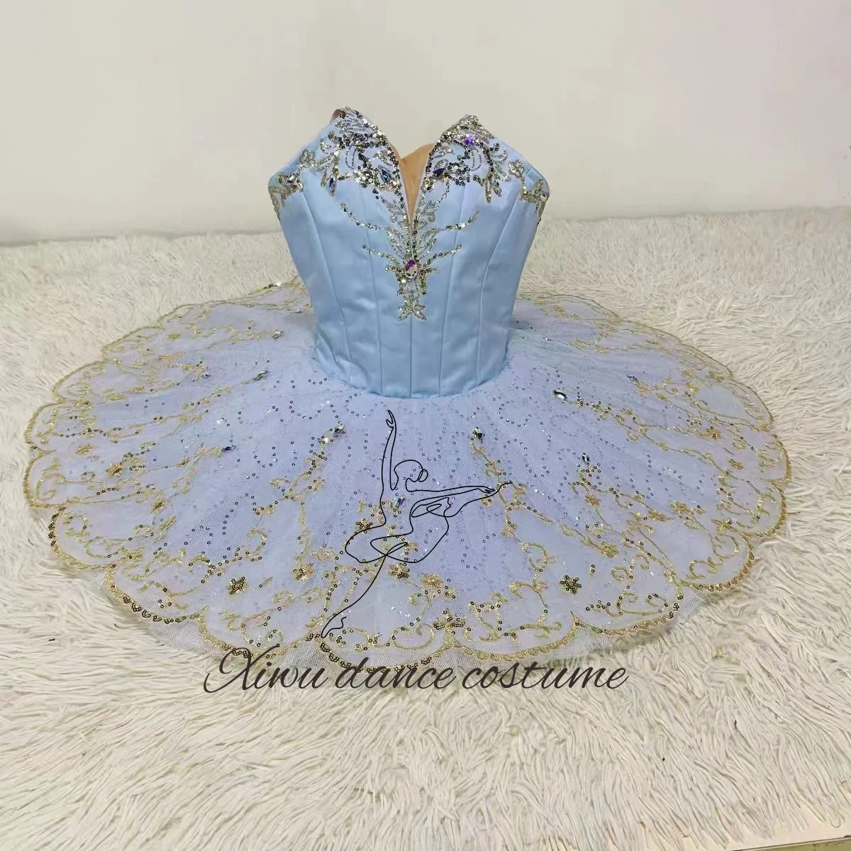 Personalización profesional de Bluebird Silver Fairy Pachita variaciones de vestidos de Ballet femeninos vestido de tutú vestido de competición
