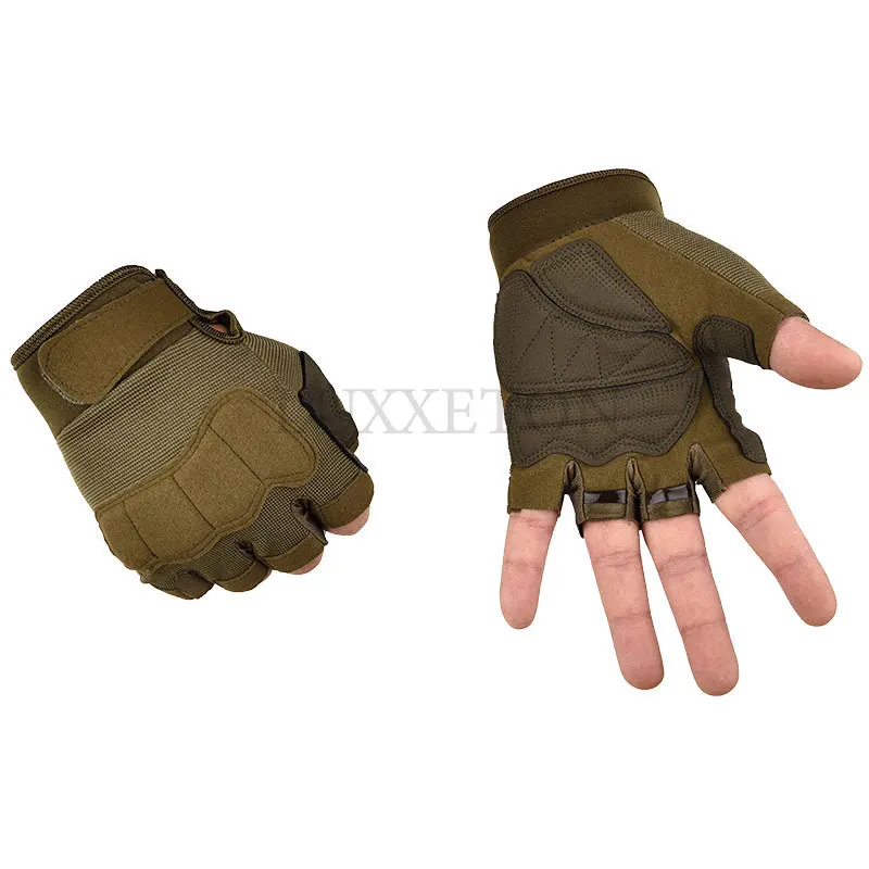 Shooting Fingerless Gloves Half Finger Men Gloves Anti-Slip Outdoor Sports Bicycle Gloves Riding Gloves