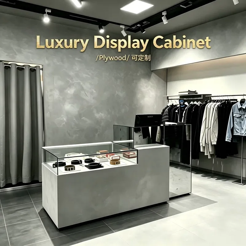 LED Lighting Eco-Friendly Waterproof Wall-Mounted Clothes Display Racks and Shelves for Clothing Shops