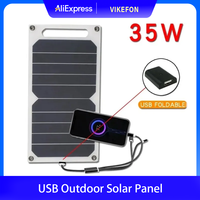 Solar Panel Can Be Fixed Backpack 5-35W USB Waterproof Portable Charger for Outdoor Hiking Camping and Mobile Phone Charging