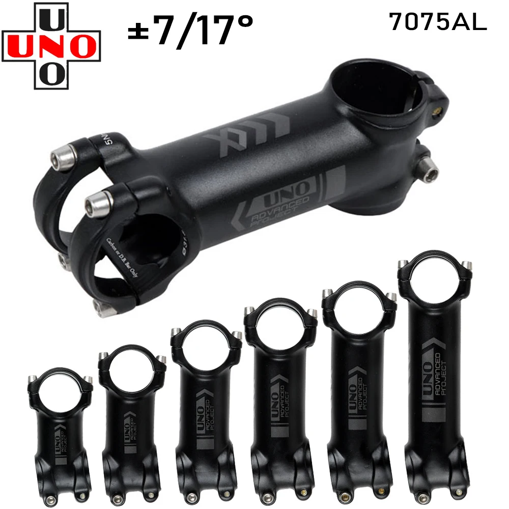 UNO 3D Forged Bicycle Stem Aluminum Alloy 7075 MTB Power 7/17 Degree Road Mountain Bike Stem 31.8mm Bike Table 60/70/80/90/100mm