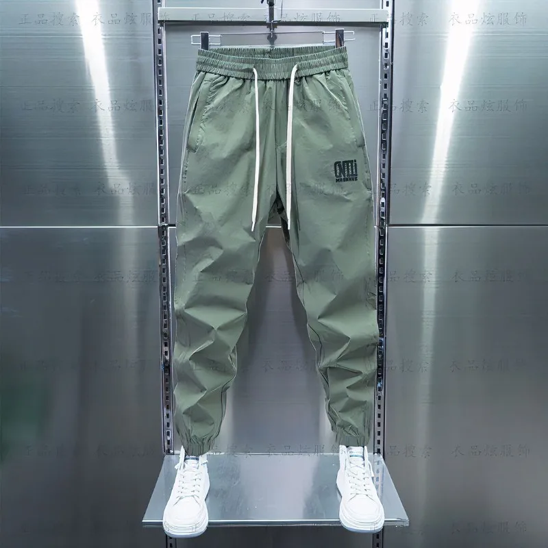 

Осенние мужские свободные эластичные эластичные брюки-шаровары с высокой талией и карманами, универсальные спортивные дышащие шаровары