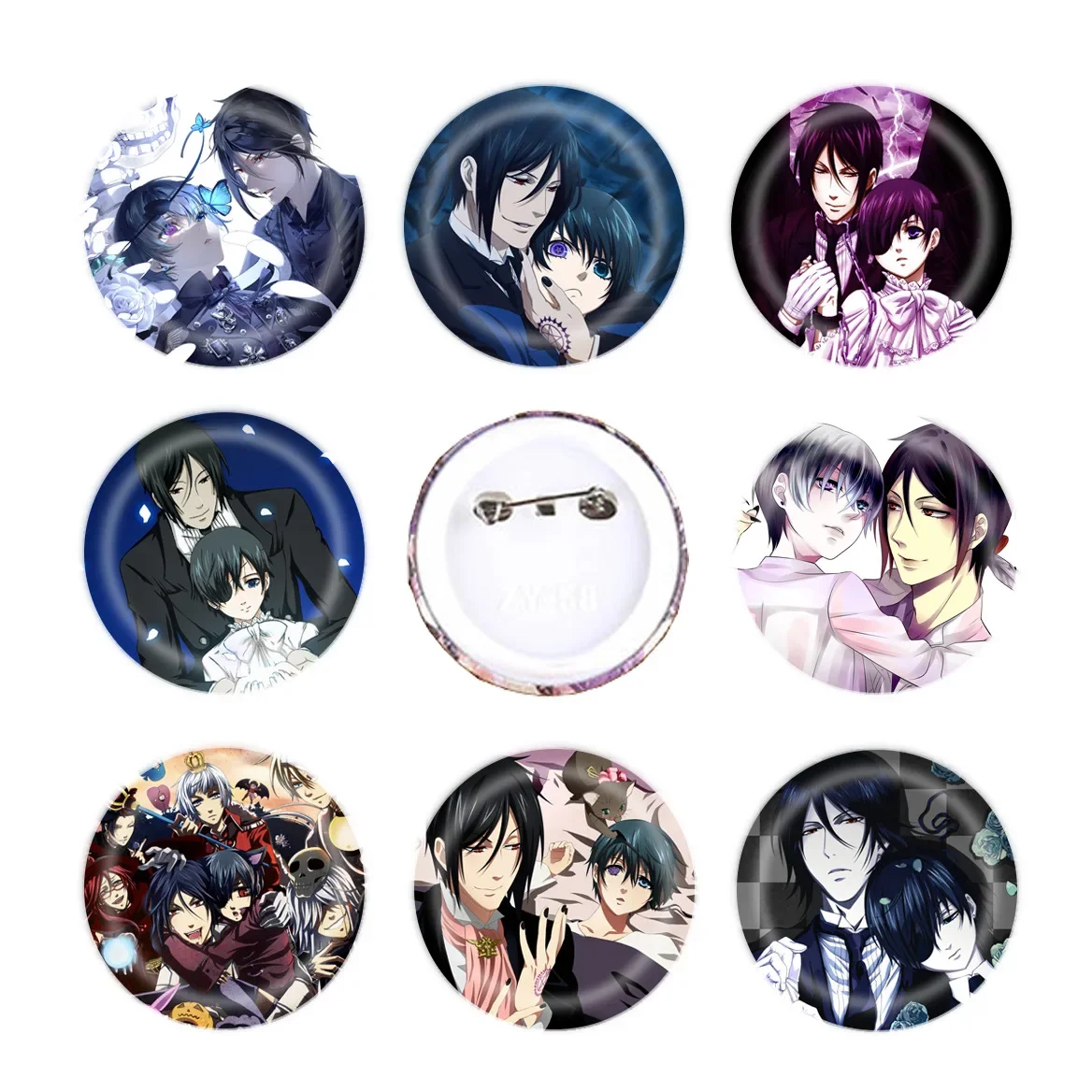 Metal Thickened Sebastian Michaelis Deep Colour Costumes Badge Ciel Phantomhive Aesthetic Accessories Trendy Novelty Comic Item