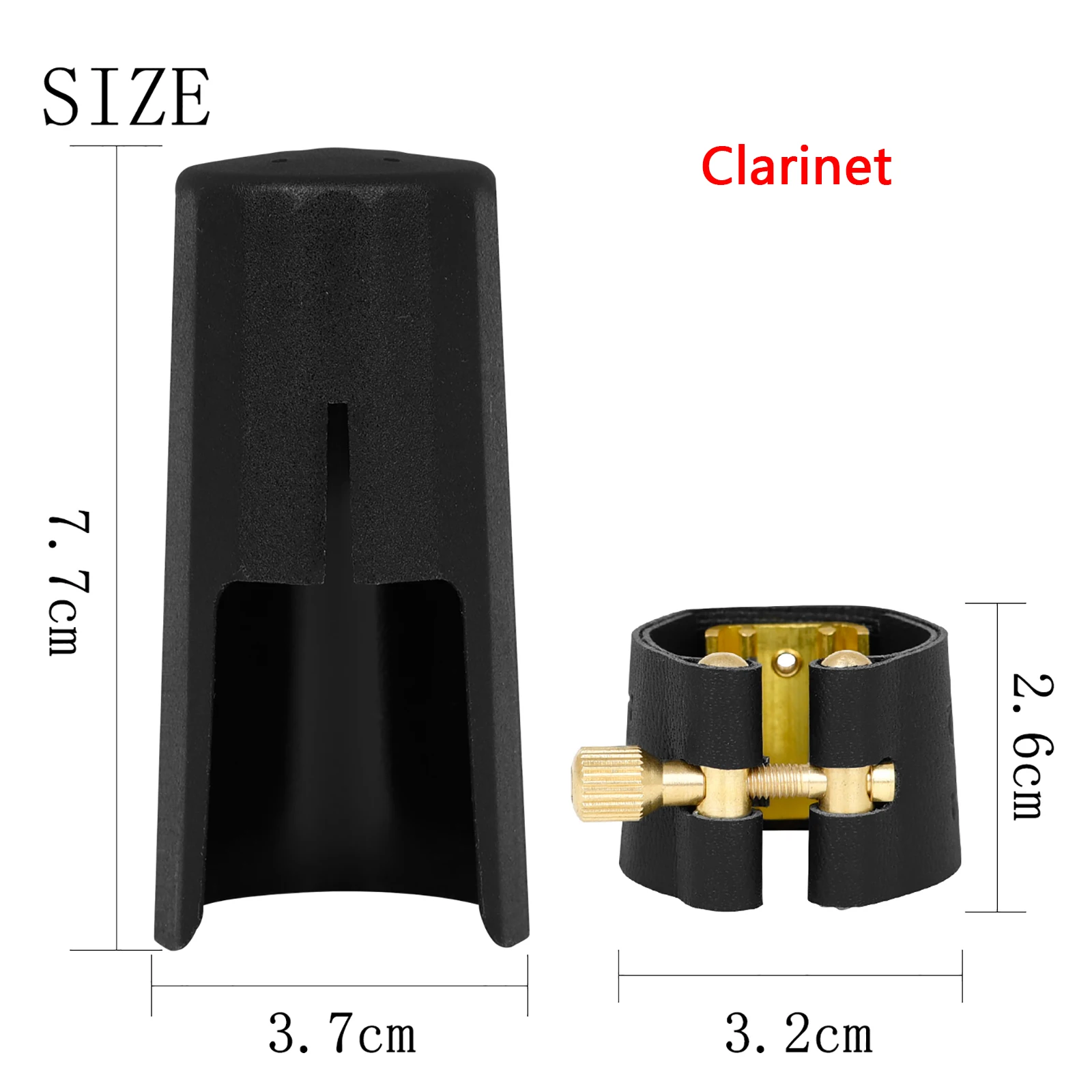 Sax Mundstück Ligatur Und Kappe Klarinette Mundstück Leder Verschluss Clip Ligaturen Für Alto Sopran Tenor Saxophon Teile – Detail 3