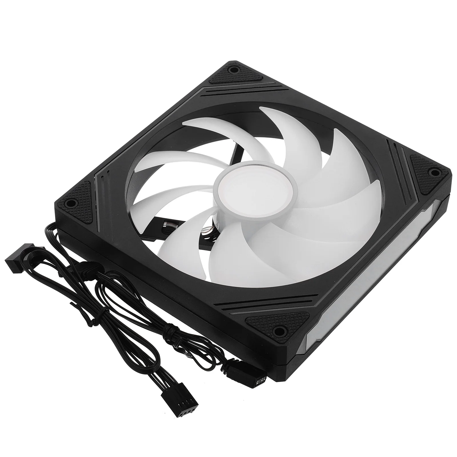 

White Forward Blade ARGB Case Fan With Infinity Mirror Lighting Effects Sync For Desktop PC Cooling Performance
