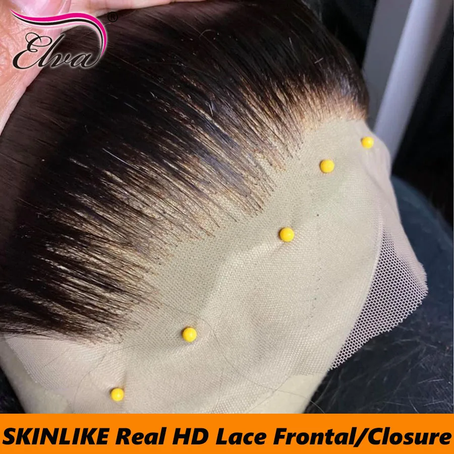 Elva Hair Skinlike Real HD Lace Melt Skins 5x5/9X6 HD Lace Closure Pre Plucked Hairline 13x6 HD Lace Frontal Closure Small Knots