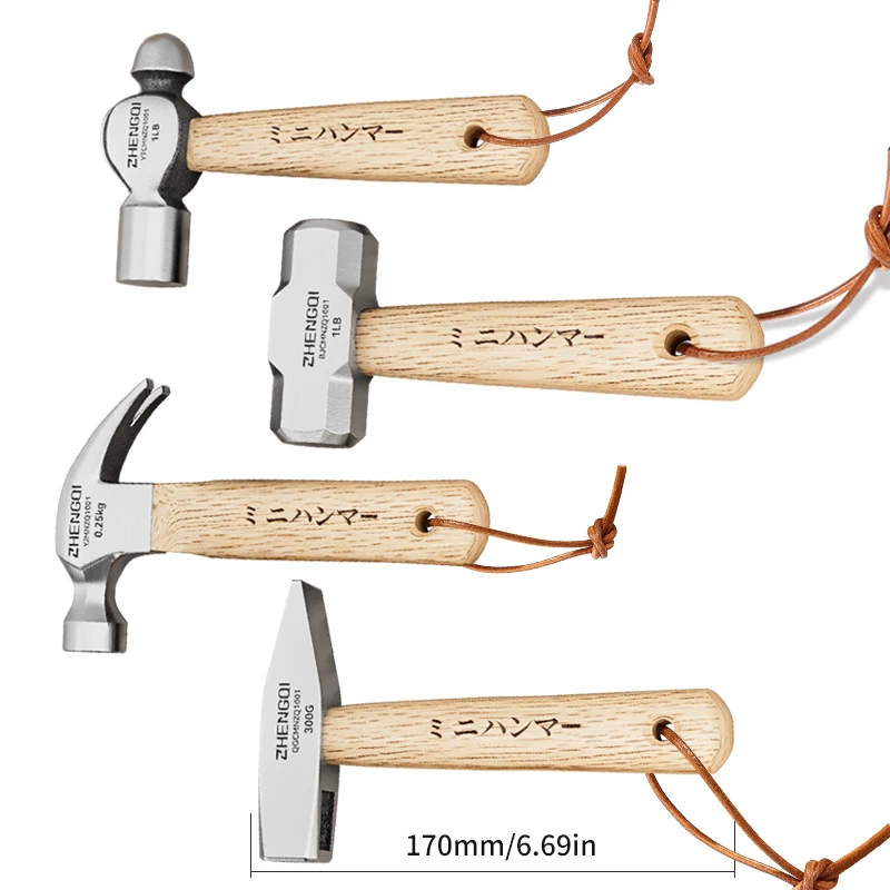 Mini martello da carpentiere Utensili domestici comunemente utilizzati nella lavorazione del legno Chiodi districati Manico in legno Piccolo martello Acciaio ad alto tenore di carbonio