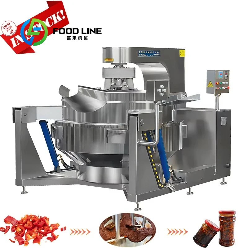 Customized OEM Commercial Automatic Cooking Mixer Kettle Industrial Sauce Making Machine For Curry Chili Paste Milk