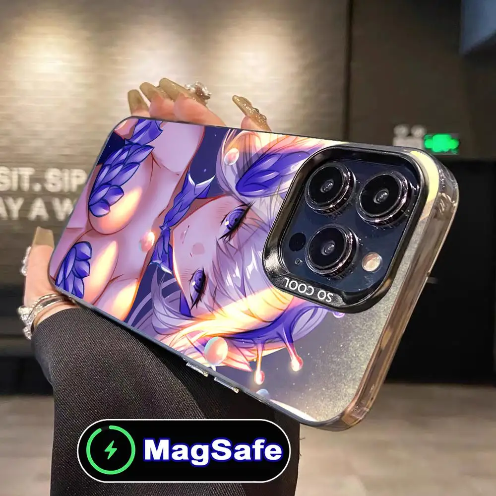 Custodia per telefono Black Clover Noelle Silva per iPhone 16 15 14 13 12 11 Pro Max Plus MagSafe Colore traslucido protettivo di lusso
