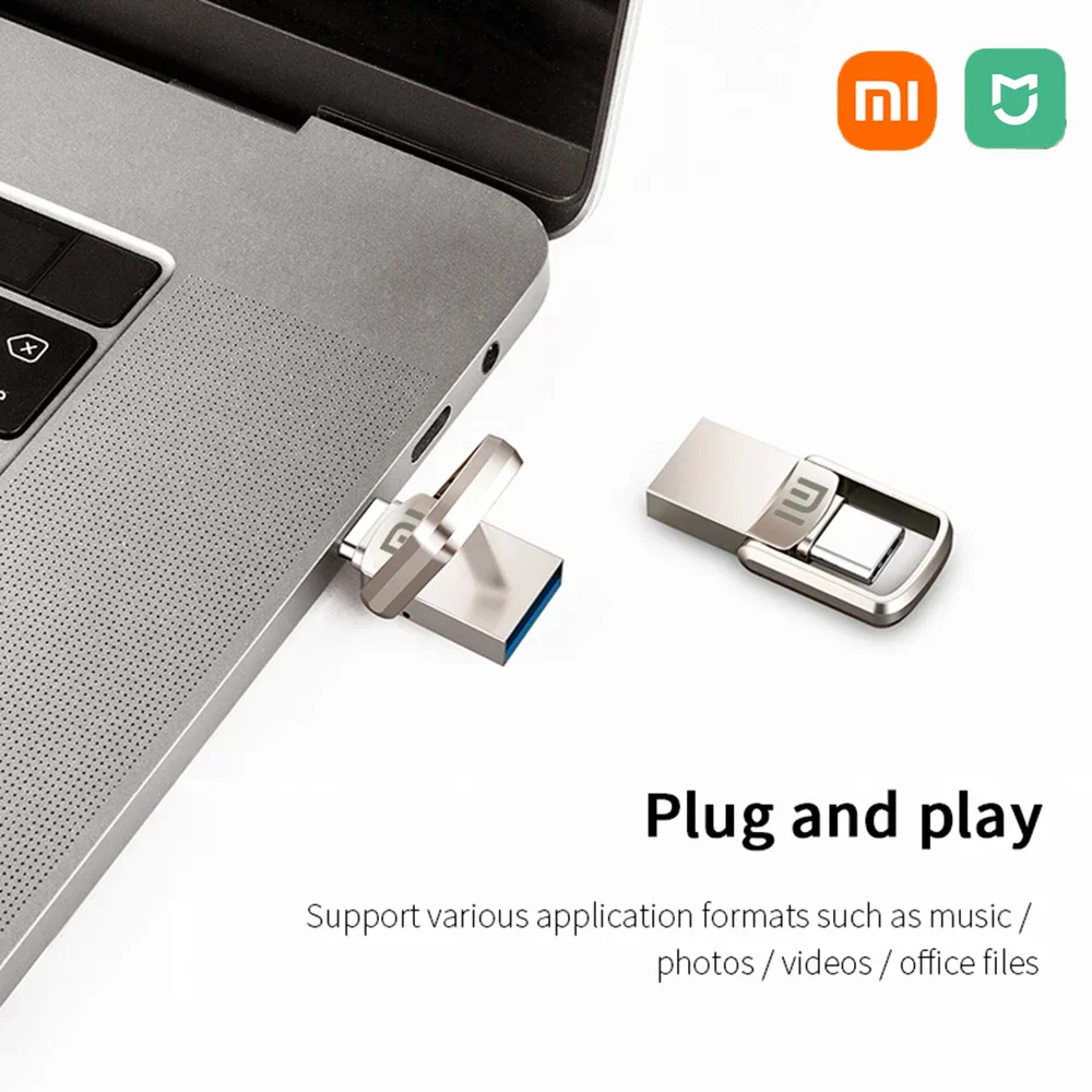 Xiaomi U-диск Интерфейс USB 3.2 Type-C Мобильный телефон Компьютер Взаимная передача Портативная USB-память 2 ТБ 1 ТБ 256 ГБ 128 ГБ 512 ГБ