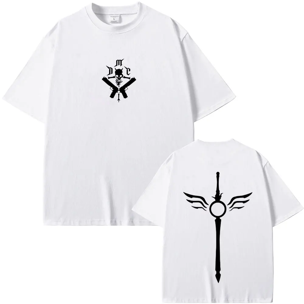 Game Devil May Cry Skeleton Graphic T-shirt Men Women Gothic Casual Oversized Short Sleeve Man Vintage Soft Cotton T Shirts Tops