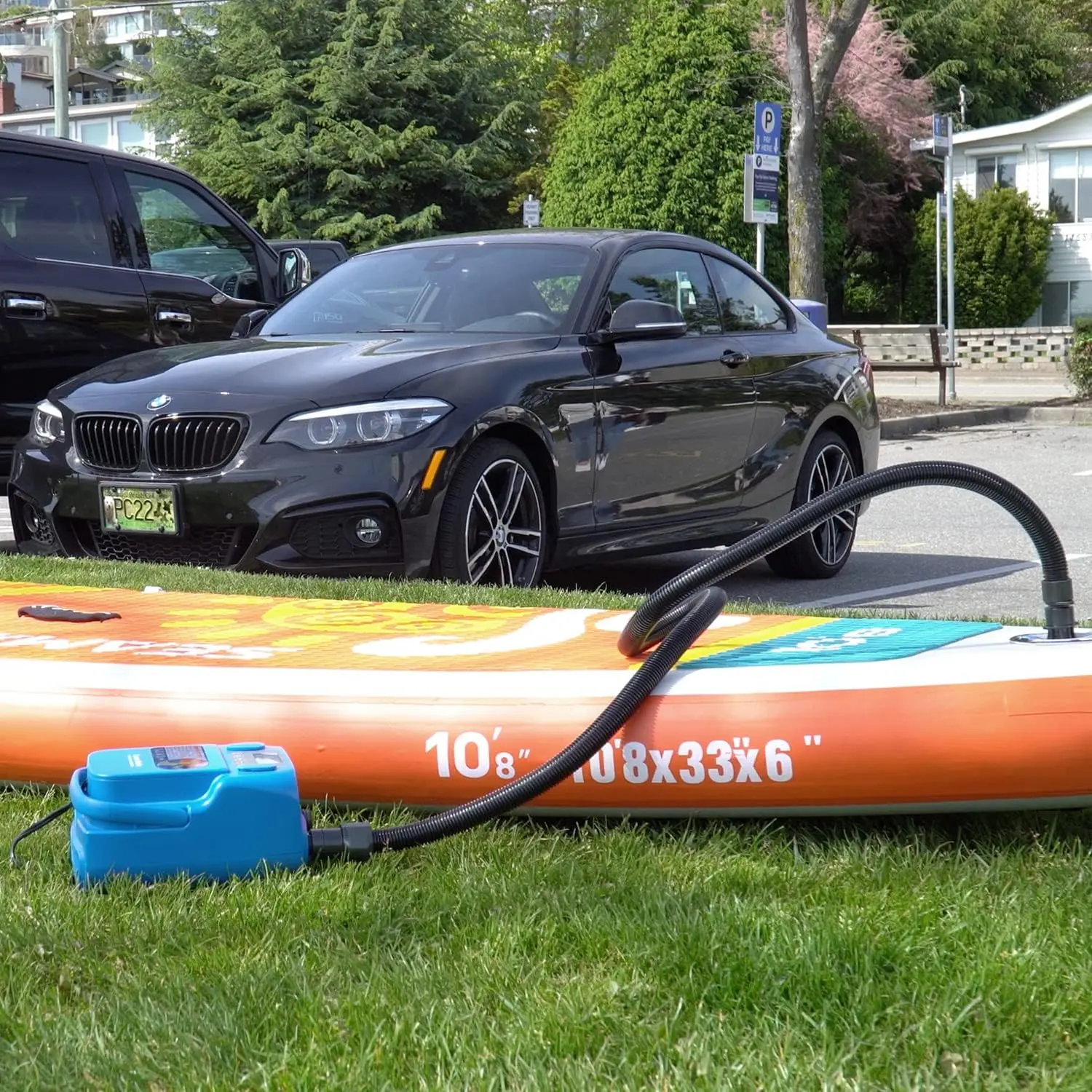 Sup 16DB PRO Double Stage 16PSI Electric Air Pump with Built-in Battery for Inflatable SUP and Boat, Intelligent Firmware with B