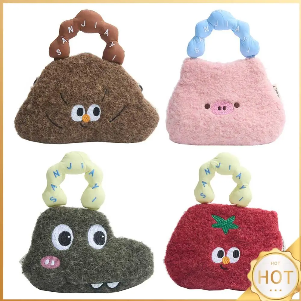 Bolsa de telefone de pelúcia moda bolsa de ombro grande capacidade elegante crossbody saco alça ajustável bonito saco de telefone ao ar livre saco de viagem