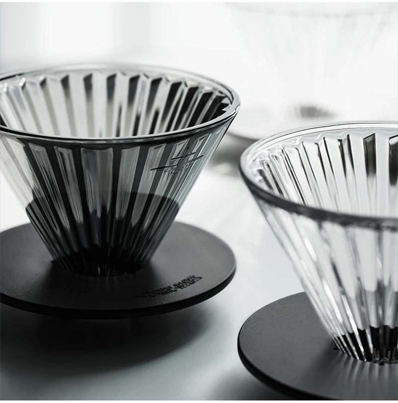 MHW-3BOMBER Glass Coffee Filter Cups and Espresso Filter Paper Set Reusable Cone Pour Over Coffee Dripper Filters Accessorie