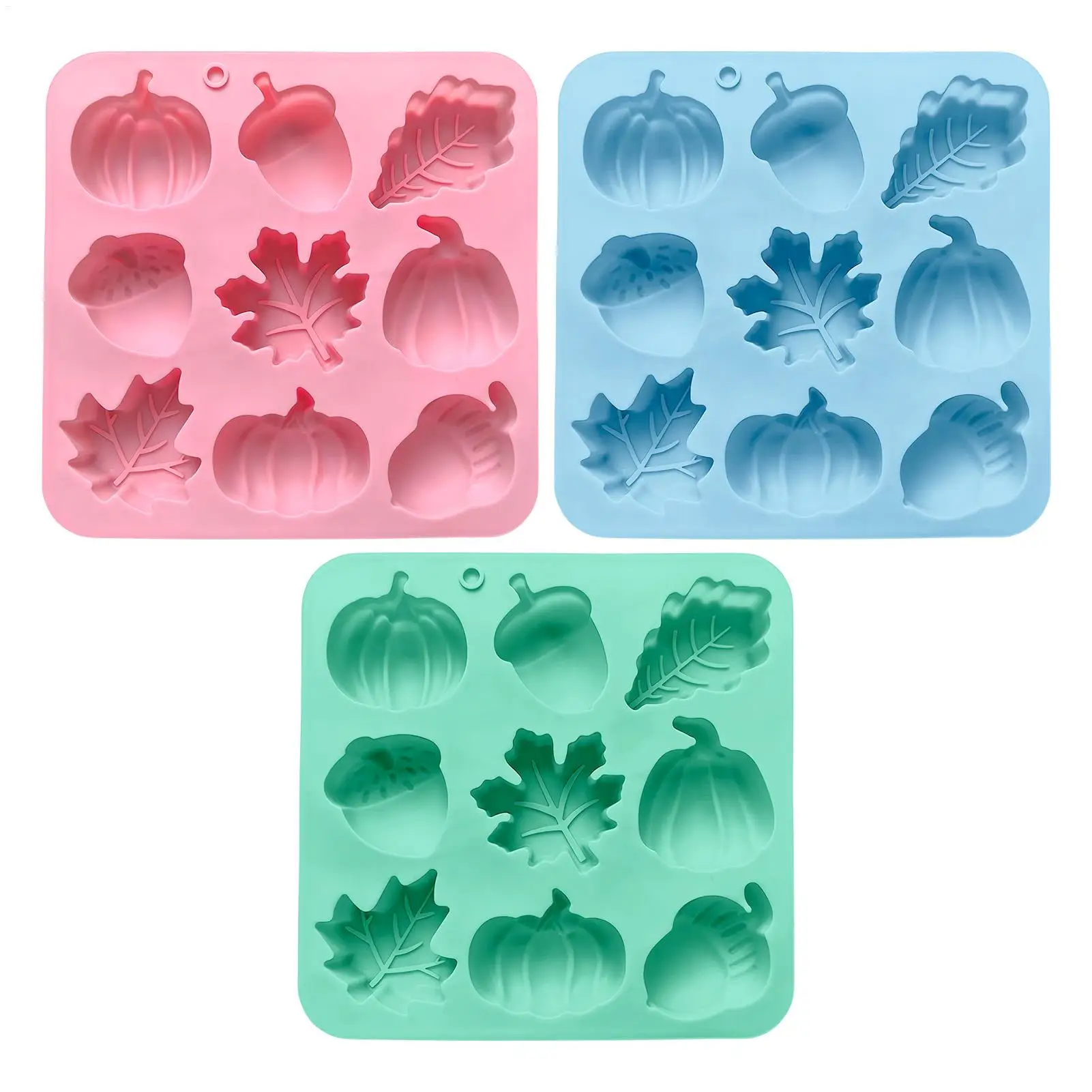 Bandeja para hornear de silicona con 9 rejillas para Halloween, utensilios para hornear de silicona con forma de calabaza, moldes para Chocolate, tema de otoño de Acción de Gracias, molde para pastel de cosecha