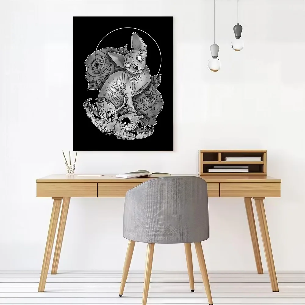 Hairless Cat Canvas Wall Arts Poster Customizable Pictures Printing for Room Modern Home Decoration Ornaments Art Mural Painting
