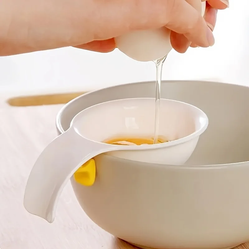 2 Pcs Egg Yolk Separator Bracket White Plastic Protein Filter for Cooking Baking Kitchen Gadgets Egg Dividers