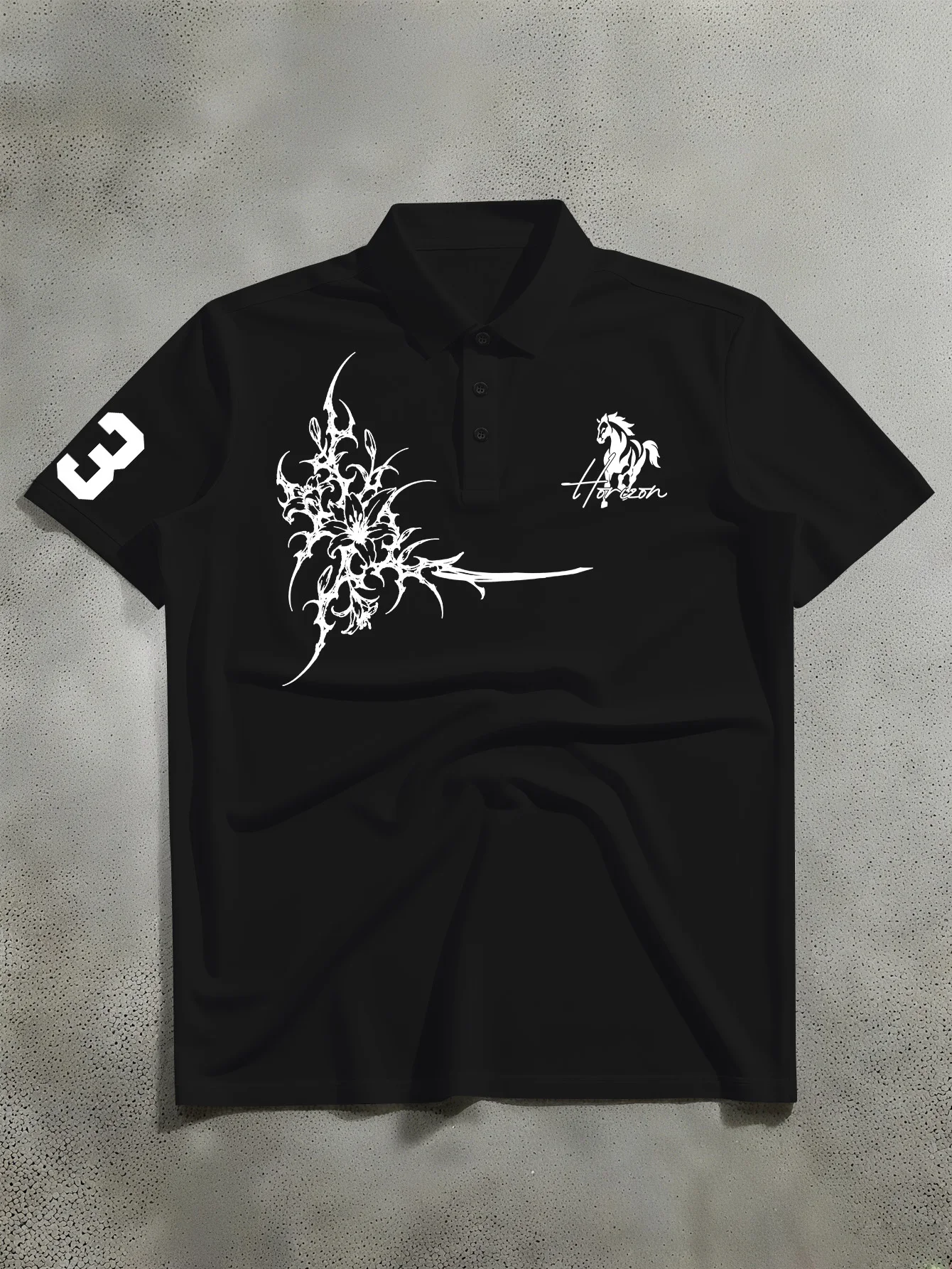 Men's Short-Sleeve T-Shirt Polo Shirt Y2K Gothic Punk English Letter Elements Print Loose Fit Vintage Aesthetic Minimalist Tees