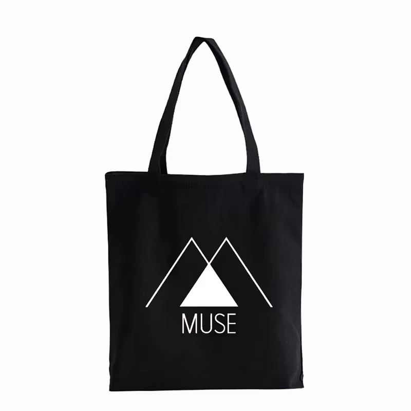 

Muse Rock Band Letter Printed Shopper Bag High Quality Teenager Students Shoulder Bag Large Capacity Handbags Canvas Bag Bolsas