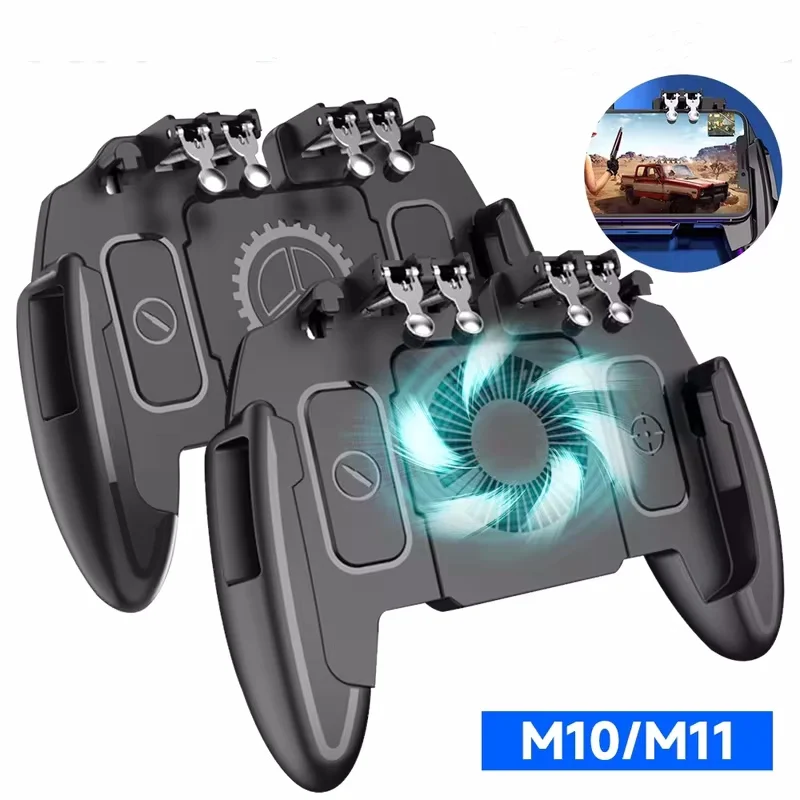 M10/M11 6 Fingers Mobile Phone Game Handle for PUBG Aim Shooting Gamepad Joystick Controller for IOS Android Gaming Accessories